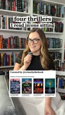 crimebythebook Instagram post about One sitting thriller recommendations