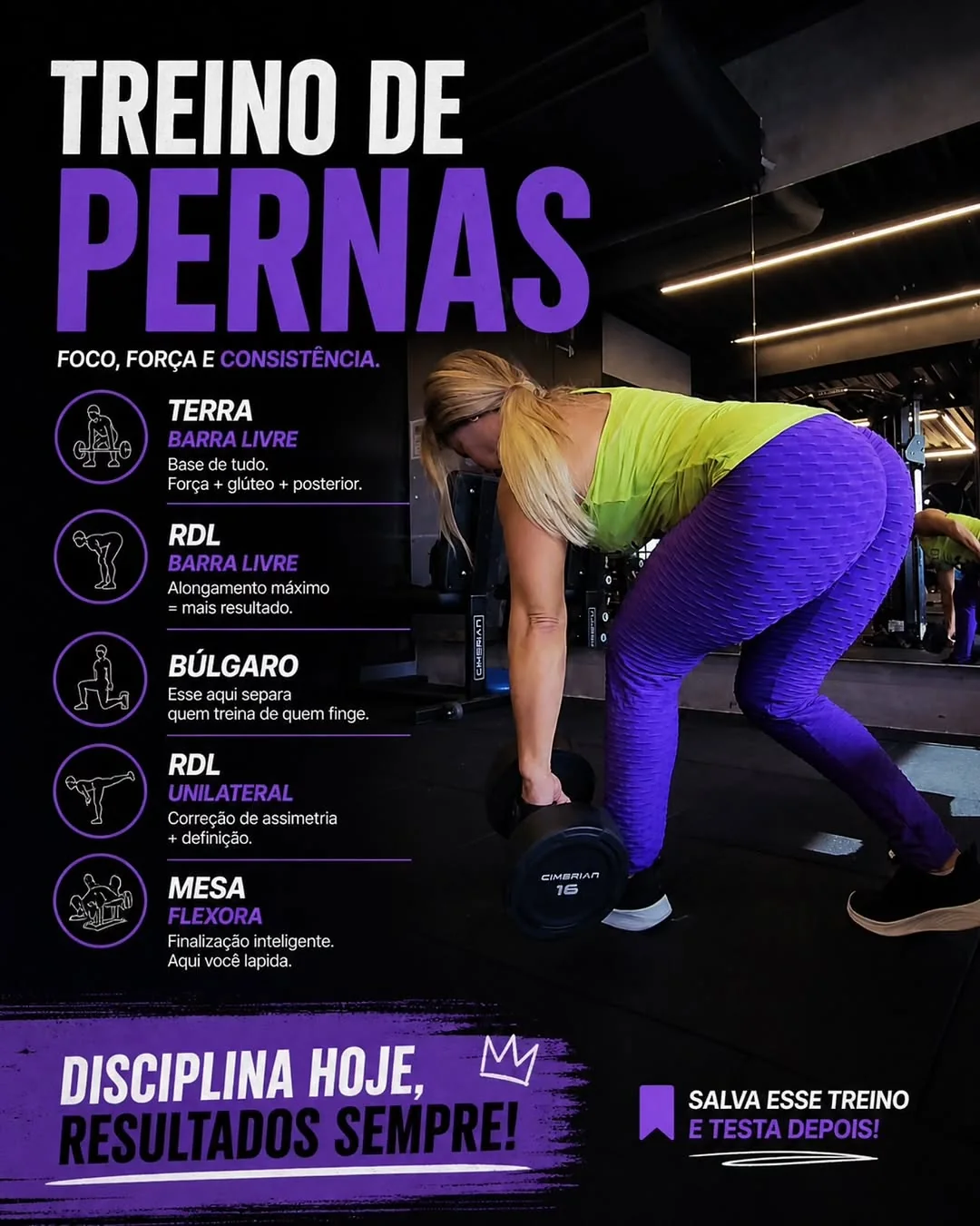 cristianneoficial Instagram post about Treino de pernas