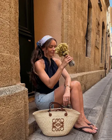 crucitacampean Instagram post about Provence vacation outfit