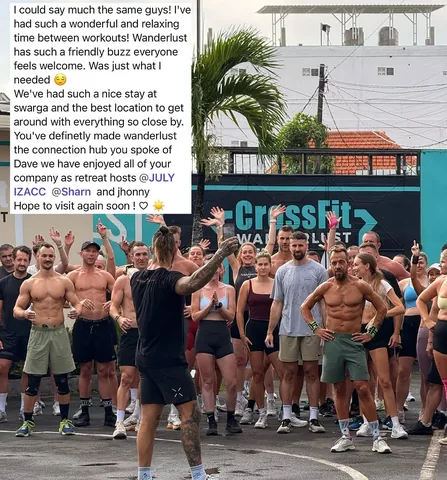 davedriskell Instagram post about Fitness retreat promotion
