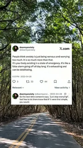 dearmyanxiety Instagram post about Chronic anxiety