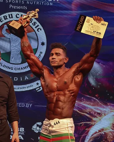 delta_dilip Instagram post about IFBB Pro achievement