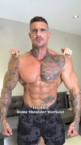 dickersonross Instagram post about Home shoulder workout