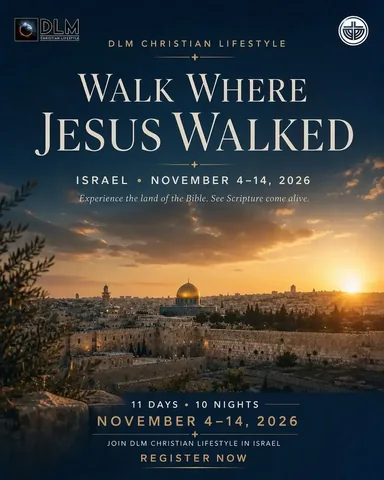 dlm_christianlifestyle Instagram post about Israel Christian tour promotion