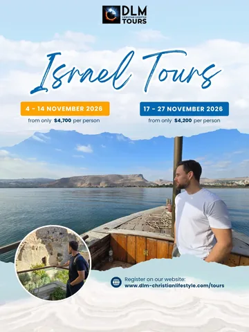 dlm_christianlifestyle Instagram post about Israel Christian tour promotion