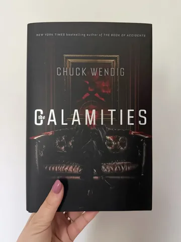 downtogetthefictionon Instagram post about The Calamities book club selection