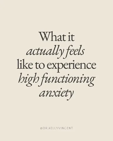 dr.kellyvincent Instagram post about High functioning anxiety