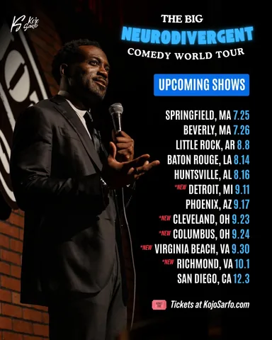 drkojosarfo Instagram post about Comedy tour