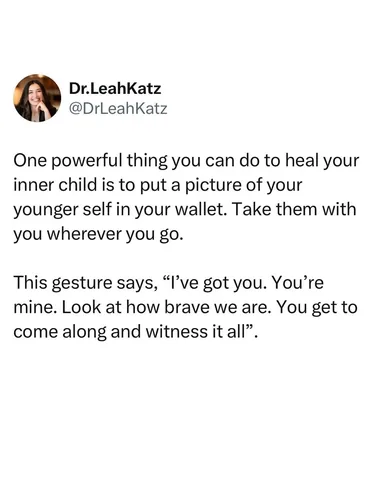 dr.leahkatz Instagram post about Inner child healing