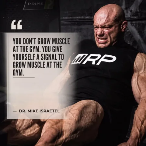 drmikeisraetel Instagram post about Muscle growth