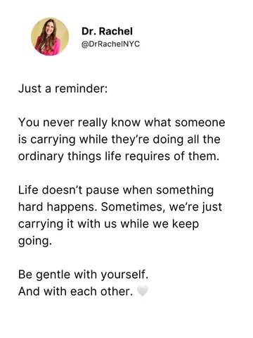 drrachelnyc Instagram post about Personal health experience