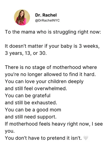 drrachelnyc Instagram post about Maternal mental health
