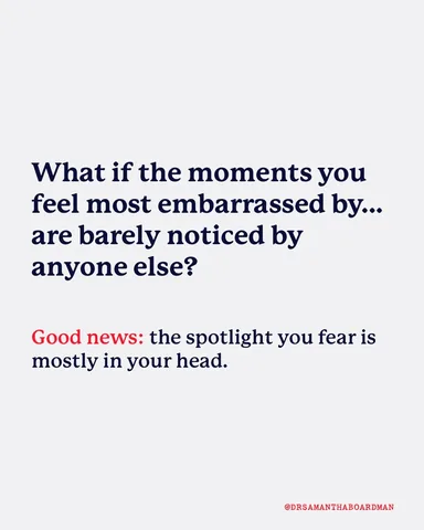 drsamanthaboardman Instagram post about Spotlight effect