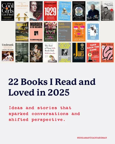 drsamanthaboardman Instagram post about Book recommendations