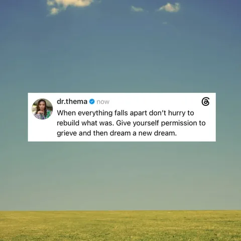 dr.thema Instagram post about Grieving and renewal
