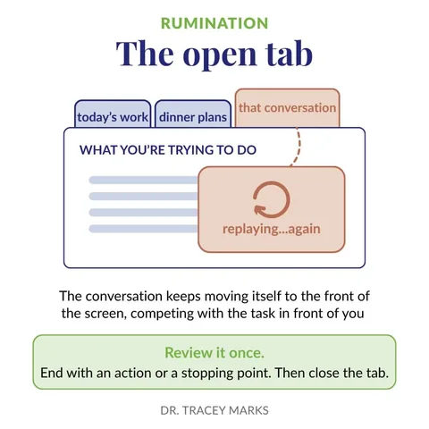 drtraceymarks Instagram post about Rumination management