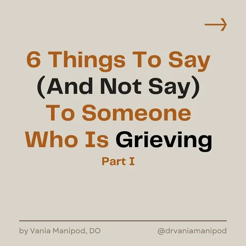 drvaniamanipod Instagram post about Grief support communication