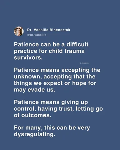 dr.vassilia Instagram post about Patience and uncertainty