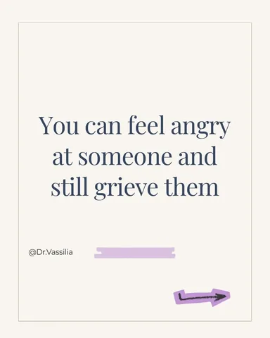 dr.vassilia Instagram post about Grief
