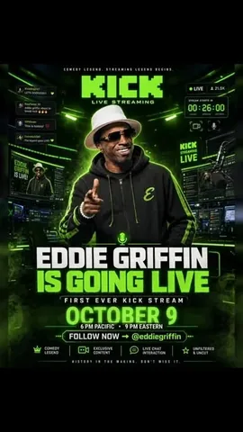 eddiegriffin Instagram post about Live streaming announcement