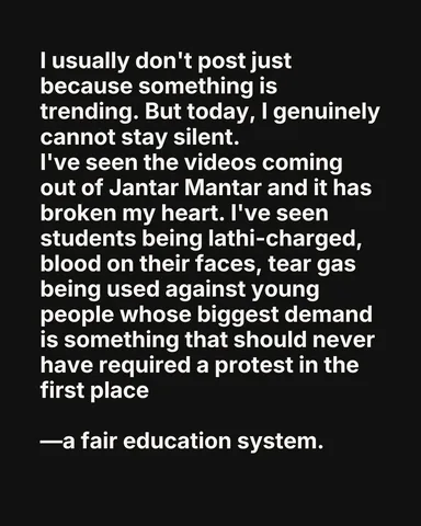 ektadb_speaks Instagram post about Education and protest