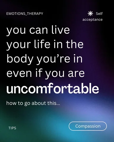 emotions_therapy Instagram post about Body image and self acceptance