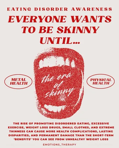 emotions_therapy Instagram post about Eating disorder and body image awareness