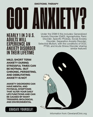 emotions_therapy Instagram post about Anxiety education