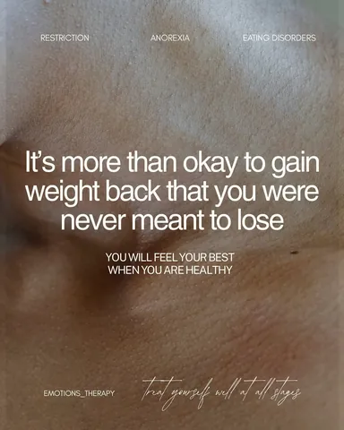 emotions_therapy Instagram post about Anorexia recovery