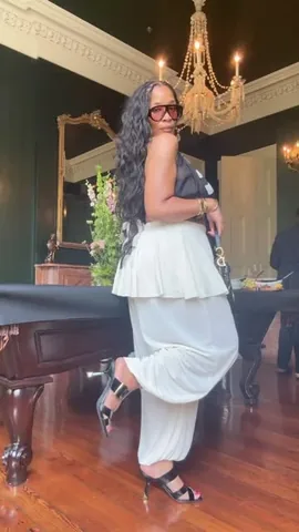 essiegolden Instagram post about Essence Fest brunch outfit
