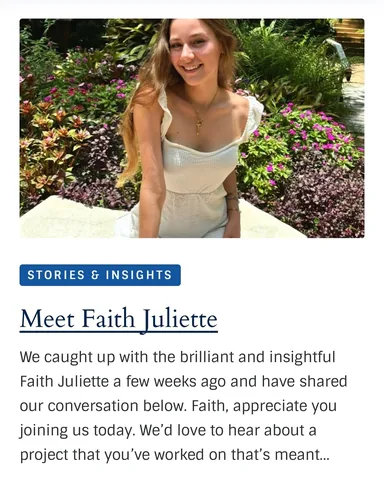 faithhjuliette Instagram post about Media interview