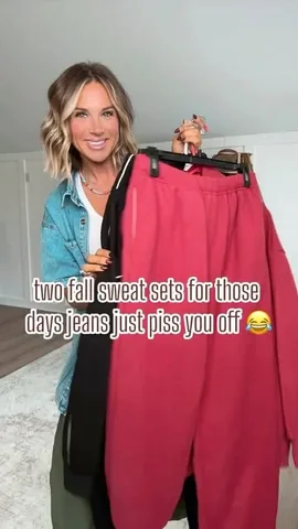 fashionablyhilaryl Instagram post about Fall sweat sets