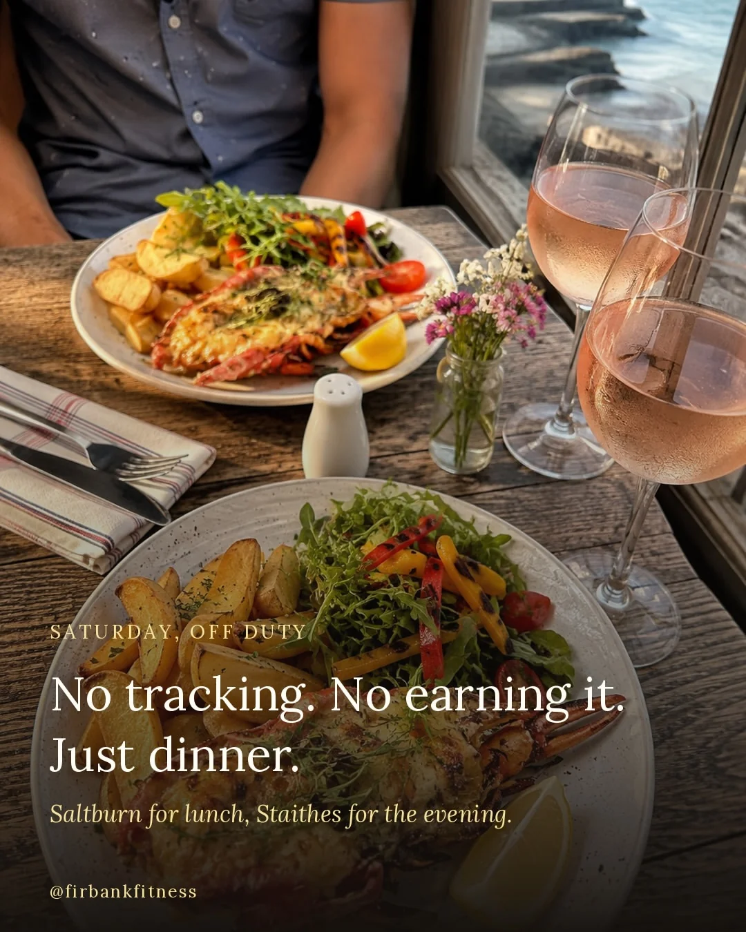 firbankfitness Instagram post about Food freedom during a day out