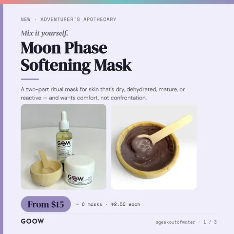 geekoutofwater Instagram post about Skincare product launch