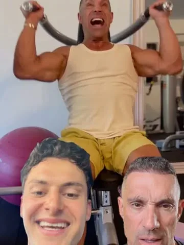gregdoucetteifbbpro Instagram post about Training effort and gym humor