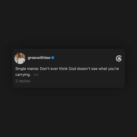 growwithtee Instagram post about Encouragement for single mothers