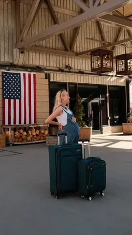 haileydevine Instagram post about Travel luggage