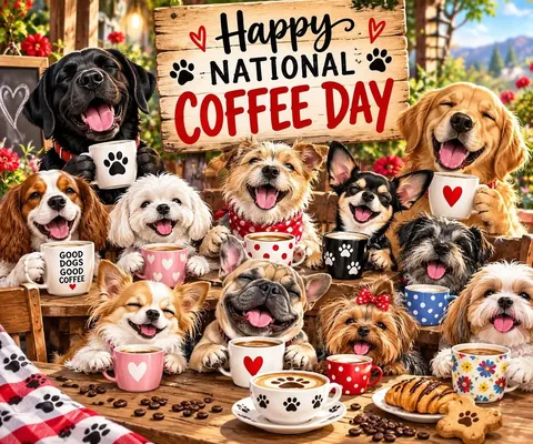harleypuppymilldog Instagram post about National Coffee Day
