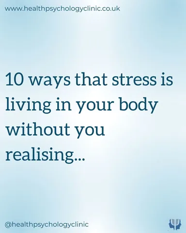 healthpsychologyclinic Instagram post about Stress and physical health