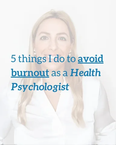 healthpsychologyclinic Instagram post about Burnout prevention