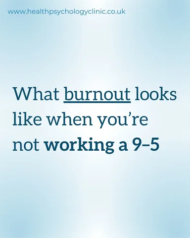 healthpsychologyclinic Instagram post about Burnout beyond work