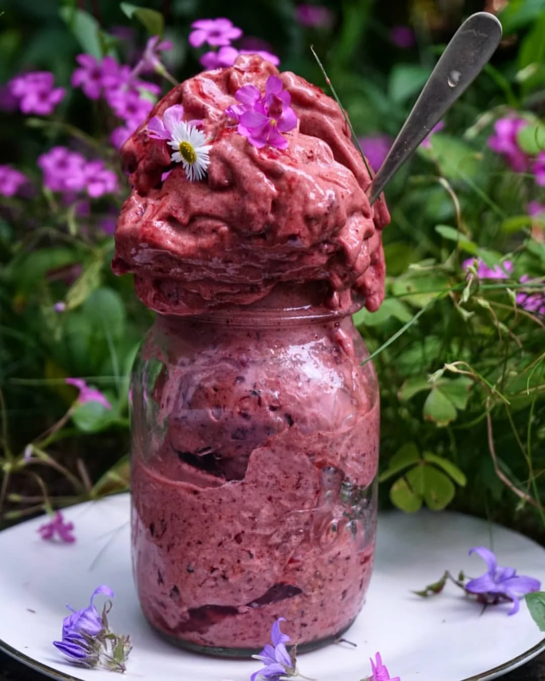 healthwithnora Instagram post about Cherry banana ice cream recipe