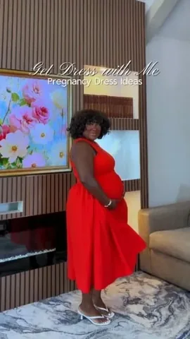 hermillennialcloset Instagram post about Red maternity dress
