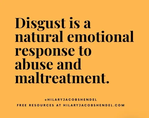 hilaryjacobshendel Instagram post about Disgust and trauma recovery
