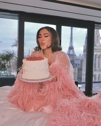 huda Instagram post about Birthday celebration