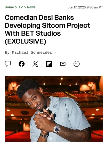 iamdesibanks Instagram post about Upcoming sitcom announcement