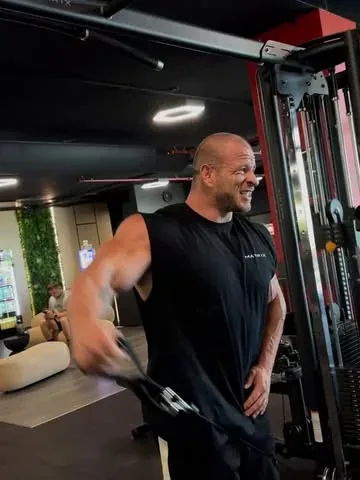 ifbb_pro_michalkrizokrizanek Instagram post about Shoulder and triceps training