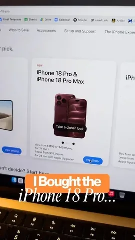 imparkerburton Instagram post about IPhone 18 Pro