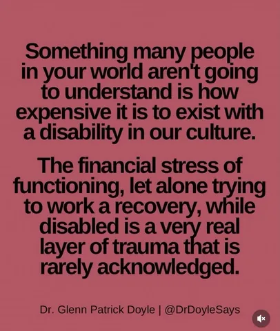 inthistogethernow_ Instagram post about Disability and financial insecurity