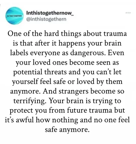 inthistogethernow_ Instagram post about Life after trauma